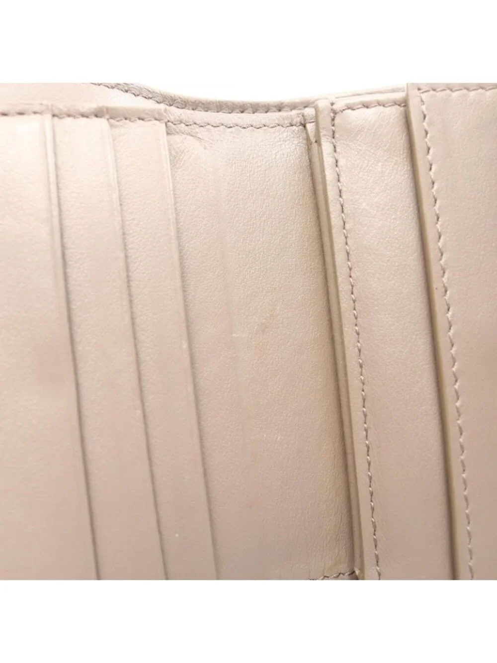 Celine Trifold Wallet Small Gray Beige Leather